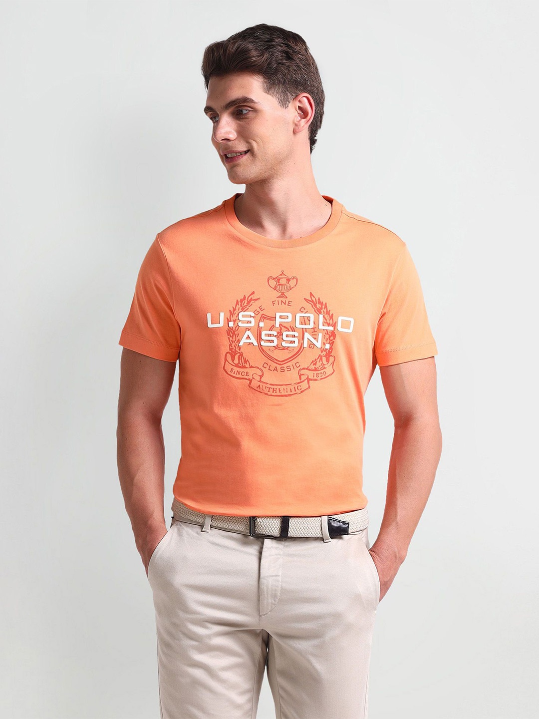 U.S. Polo Assn. Denim Co. Men Typography Printed Round Neck Slim Fit T-shirt, Orange
U.S. Polo Assn. Denim Co. Men Typography Printed Round Neck Slim Fit T-shirt, Orange