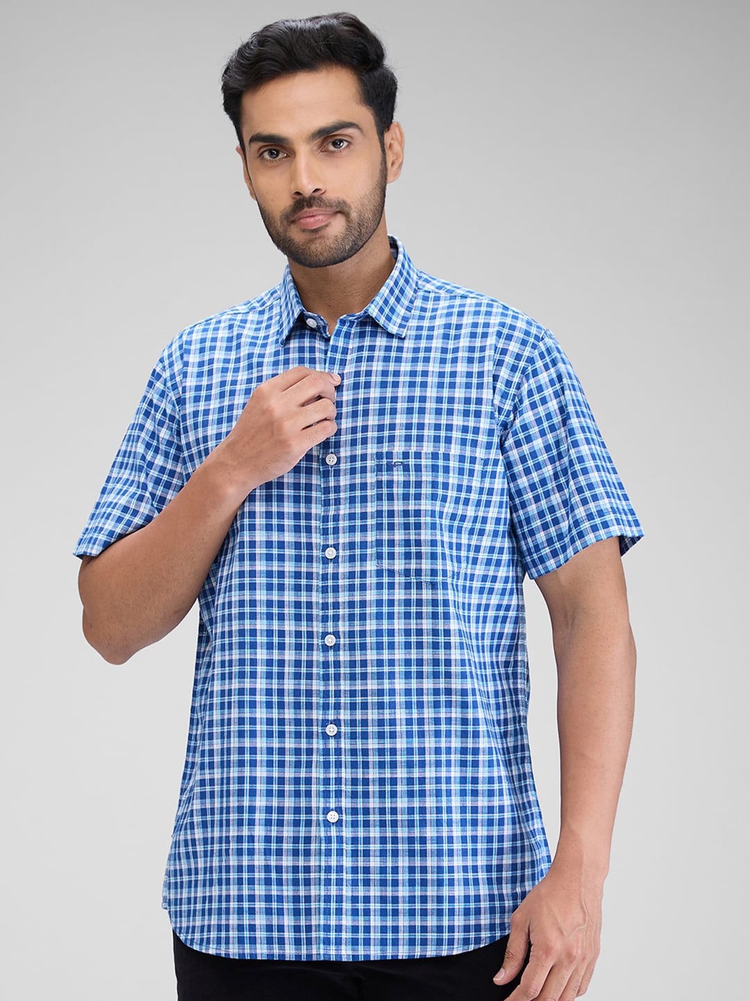 ColorPlus Men Tailored Fit Tartan Checks Opaque Checked Casual Shirt, Blue
ColorPlus Men Tailored Fit Tartan Checks Opaque Checked Casual Shirt, Blue
