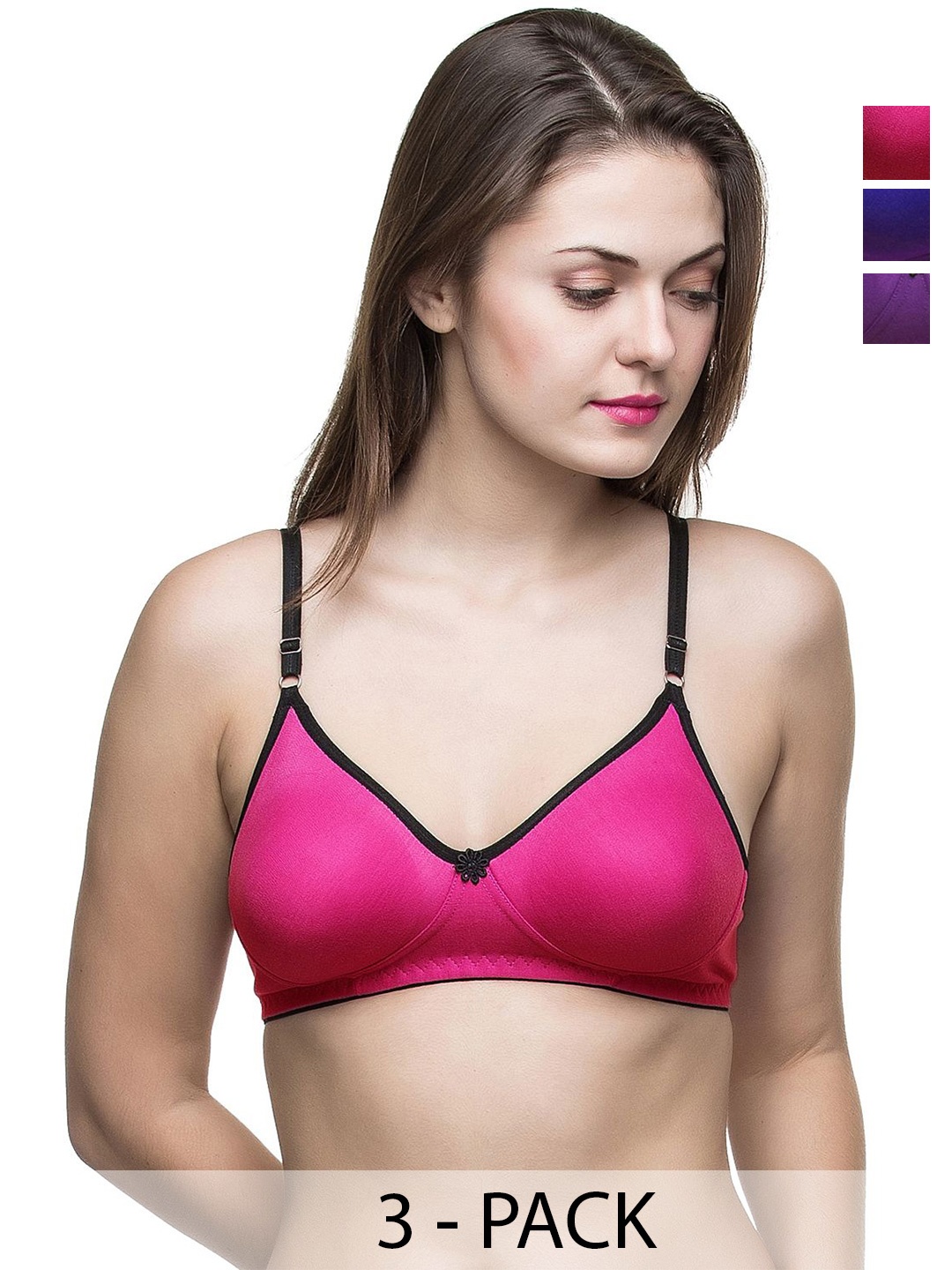Docare Pack of 3 Bra Full Coverage Non Padded Cotton T-shirt Bra-All Day Comfort, Pink
Docare Pack of 3 Bra Full Coverage Non Padded Cotton T-shirt Bra-All Day Comfort, Pink