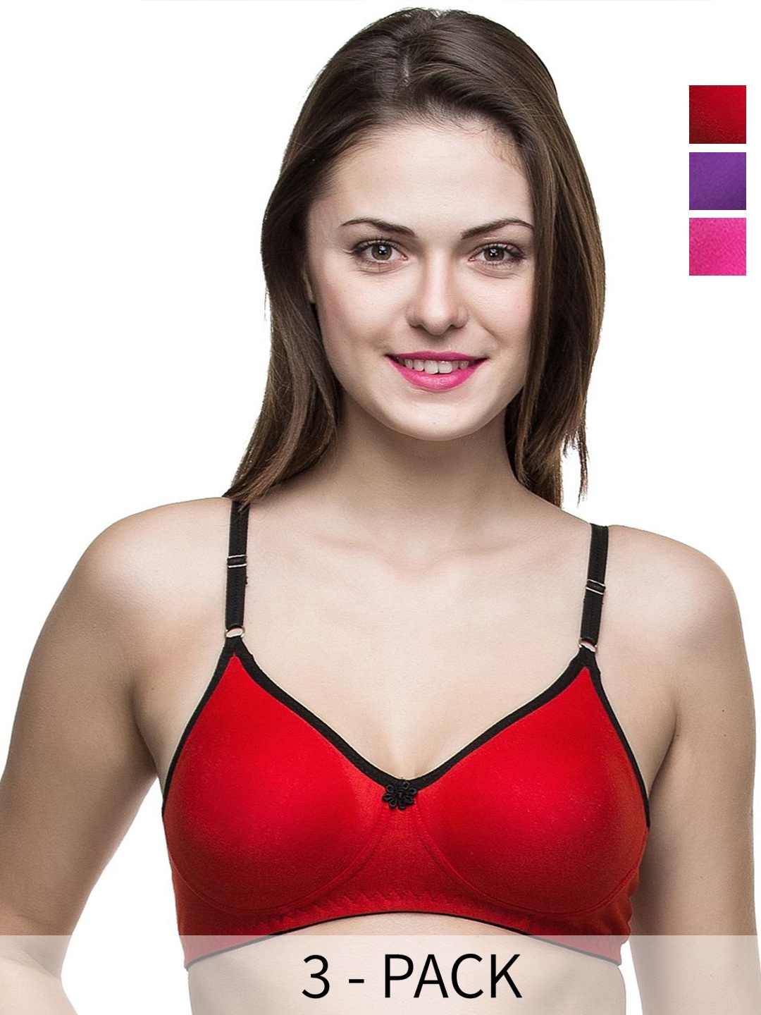 Docare Pack Of 3 Full Coverage Non Padded Non-Wired Seamless T Shirt Bra-All Day Comfort, Pink
Docare Pack Of 3 Full Coverage Non Padded Non-Wired Seamless T Shirt Bra-All Day Comfort, Pink