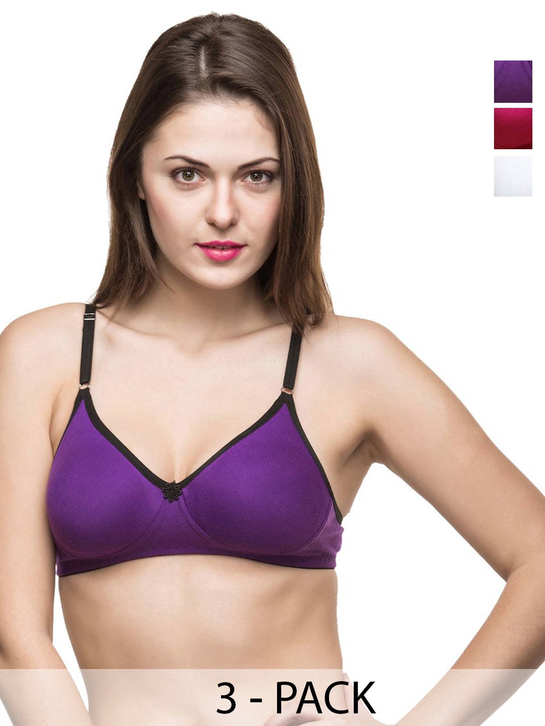 Docare Pack Of 3 Full Coverage Non Padded Non-Wired Cotton T-shirt Bra-All Day Comfort, White
Docare Pack Of 3 Full Coverage Non Padded Non-Wired Cotton T-shirt Bra-All Day Comfort, White