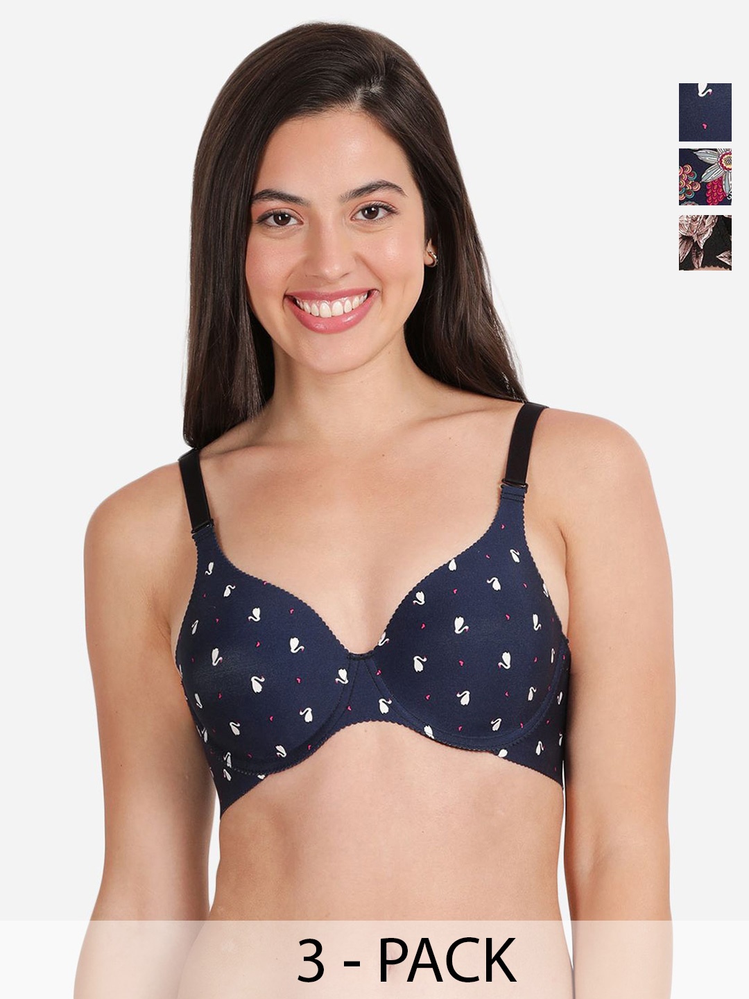 shyaway Pack of 3 Printed Medium Coverage Lightly Padded T-shirt Bra-All Day Comfort, Navy blue
shyaway Pack of 3 Printed Medium Coverage Lightly Padded T-shirt Bra-All Day Comfort, Navy blue