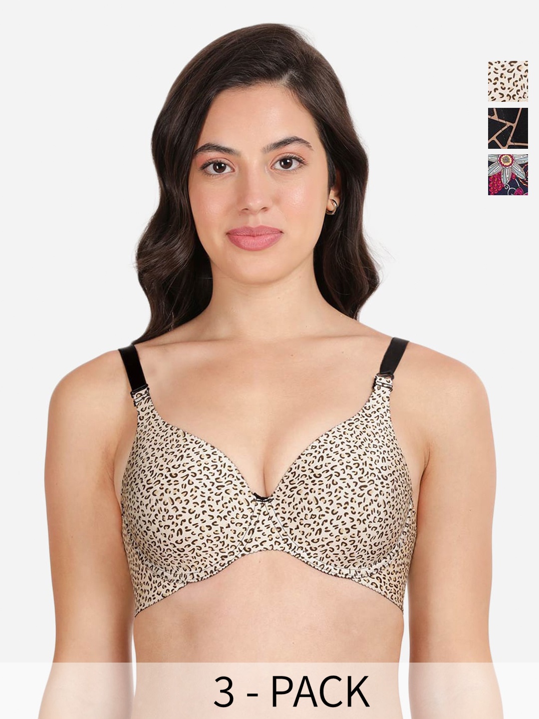 shyaway Pack of 3 Printed Medium Coverage Lightly Padded T-shirt Bra-All Day Comfort, Black
shyaway Pack of 3 Printed Medium Coverage Lightly Padded T-shirt Bra-All Day Comfort, Black