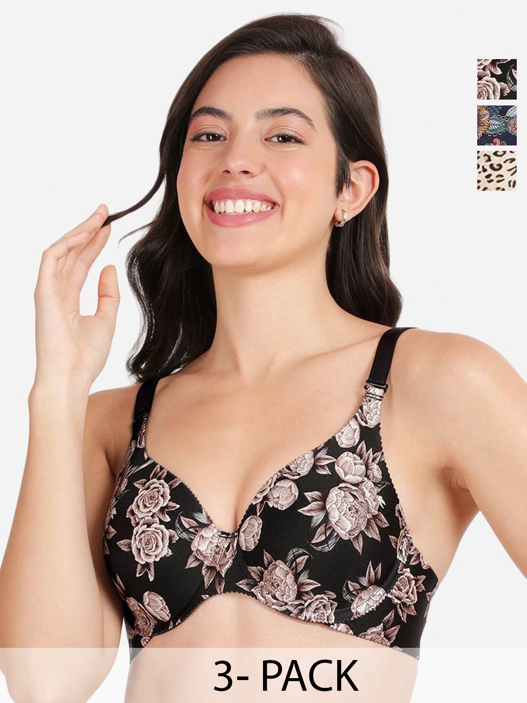 shyaway Pack of 3 Printed Medium Coverage Lightly Padded T-shirt Bra-All Day Comfort, Black
shyaway Pack of 3 Printed Medium Coverage Lightly Padded T-shirt Bra-All Day Comfort, Black