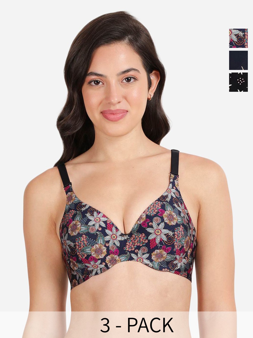 shyaway Pack of 3 Printed Medium Coverage Lightly Padded T-shirt Bra-All Day Comfort, Black
shyaway Pack of 3 Printed Medium Coverage Lightly Padded T-shirt Bra-All Day Comfort, Black
