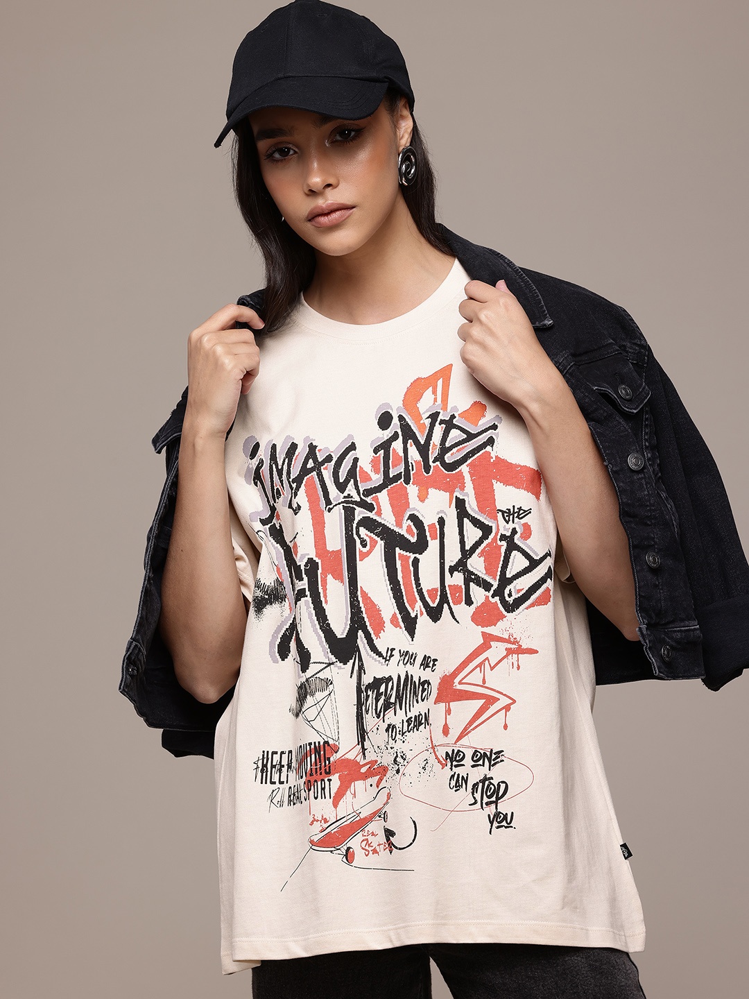 The Roadster Lifestyle Co. Pure Cotton Typography Print Drop-Shoulder Sleeves T-shirt, Beige
The Roadster Lifestyle Co. Pure Cotton Typography Print Drop-Shoulder Sleeves T-shirt, Beige