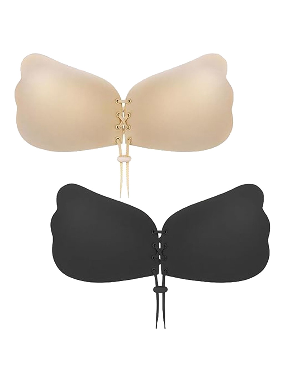 Xivir Set of 2 All Day Comfort Stick-On Lingerie accessories, Black
