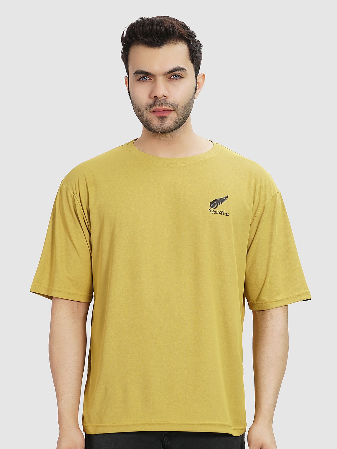 Polo Plus Men Coolmax Embroidered Solid Oversized Drop Shoulder T-shirt, Gold
Polo Plus Men Coolmax Embroidered Solid Oversized Drop Shoulder T-shirt, Gold