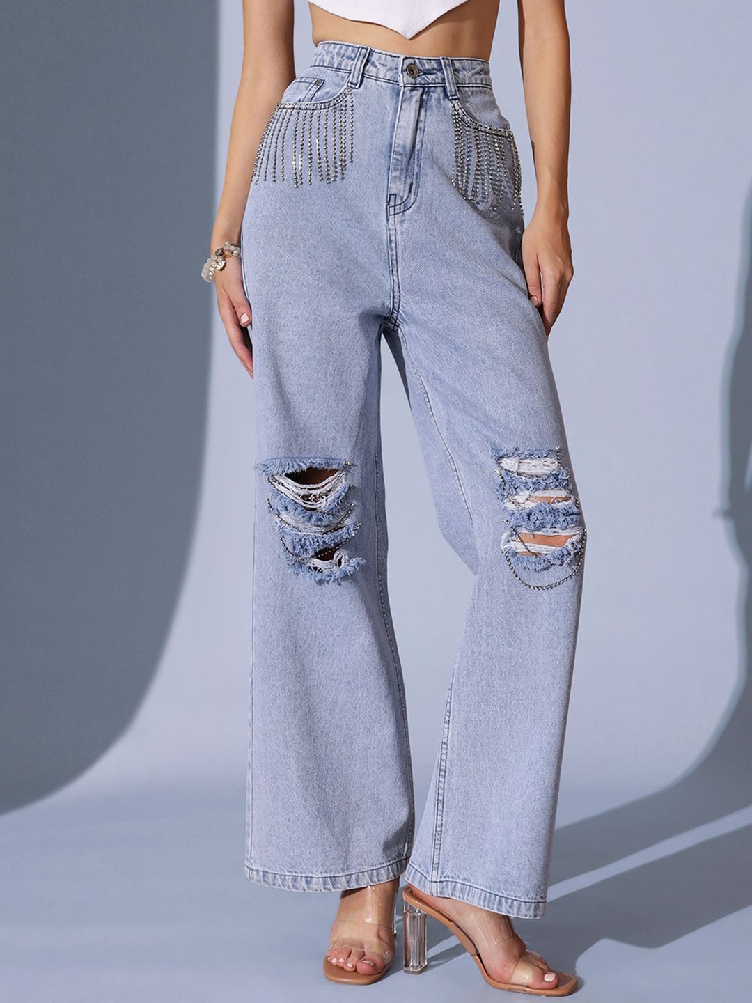 STREET 9 Women Comfort Relaxed Fit High-Rise Highly Distressed Heavy Fade Jeans, Blue
STREET 9 Women Comfort Relaxed Fit High-Rise Highly Distressed Heavy Fade Jeans, Blue