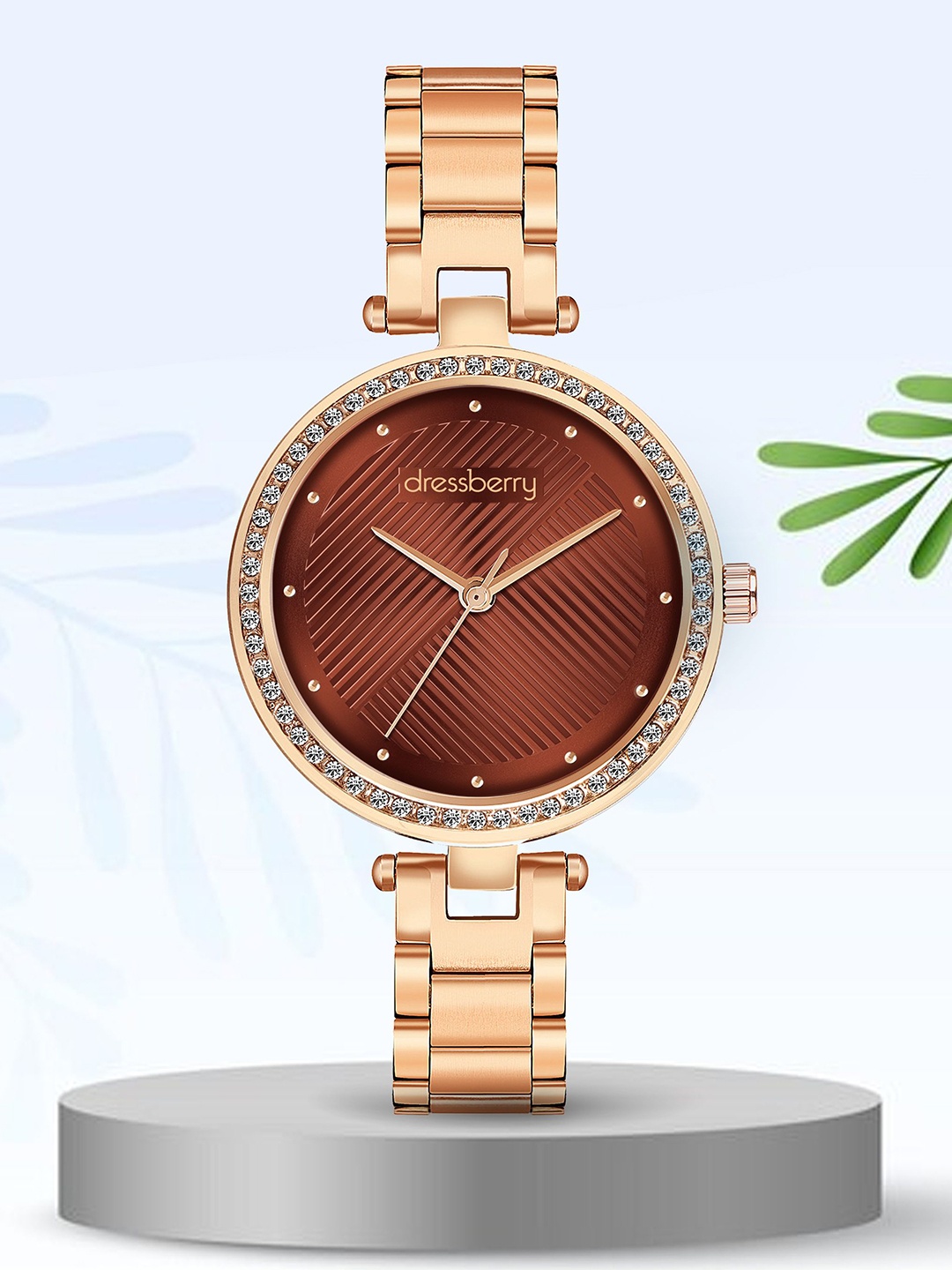 DressBerry Women Brass Dial & Stainless Steel Bracelet Style Straps Analogue Watch DB-026-Brown
DressBerry Women Brass Dial & Stainless Steel Bracelet Style Straps Analogue Watch DB-026-Brown