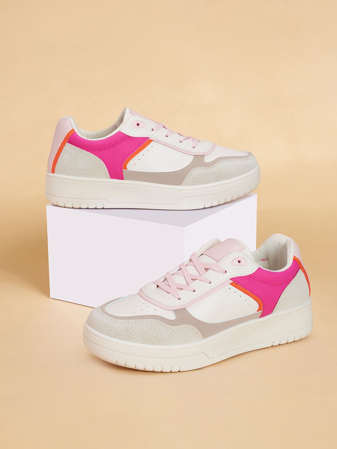Forever Glam by Pantaloons Women Colourblocked Round Toe Comfort Insole Sneakers, Pink
Forever Glam by Pantaloons Women Colourblocked Round Toe Comfort Insole Sneakers, Pink