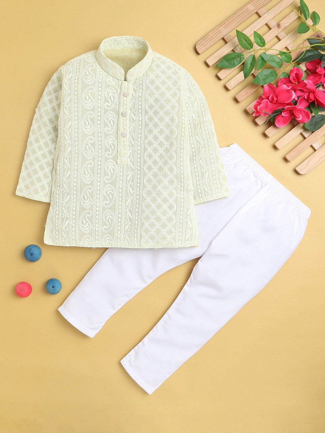 BAESD Boys Paisley Embroidered Mandarin Collar Regular Straight Kurta With Pyjamas, Yellow
BAESD Boys Paisley Embroidered Mandarin Collar Regular Straight Kurta With Pyjamas, Yellow