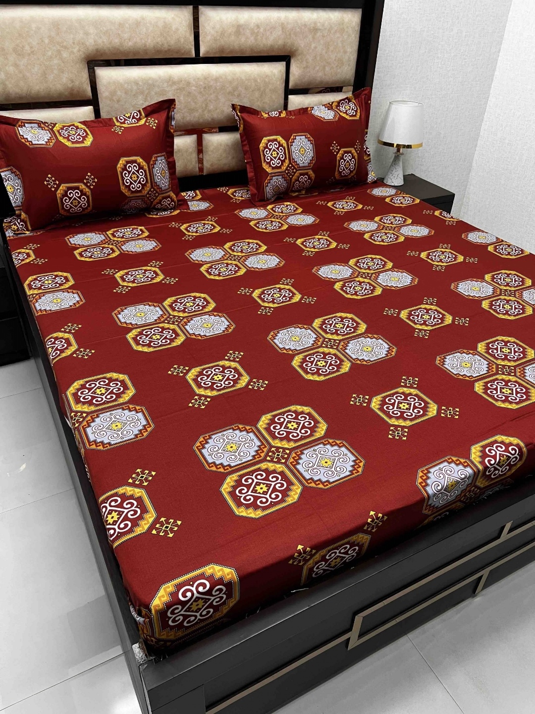Pure Decor Red & Grey Ethnic Motifs 230 TC Cotton Queen Bedsheet with 2 Pillow Covers
Pure Decor Red & Grey Ethnic Motifs 230 TC Cotton Queen Bedsheet with 2 Pillow Covers