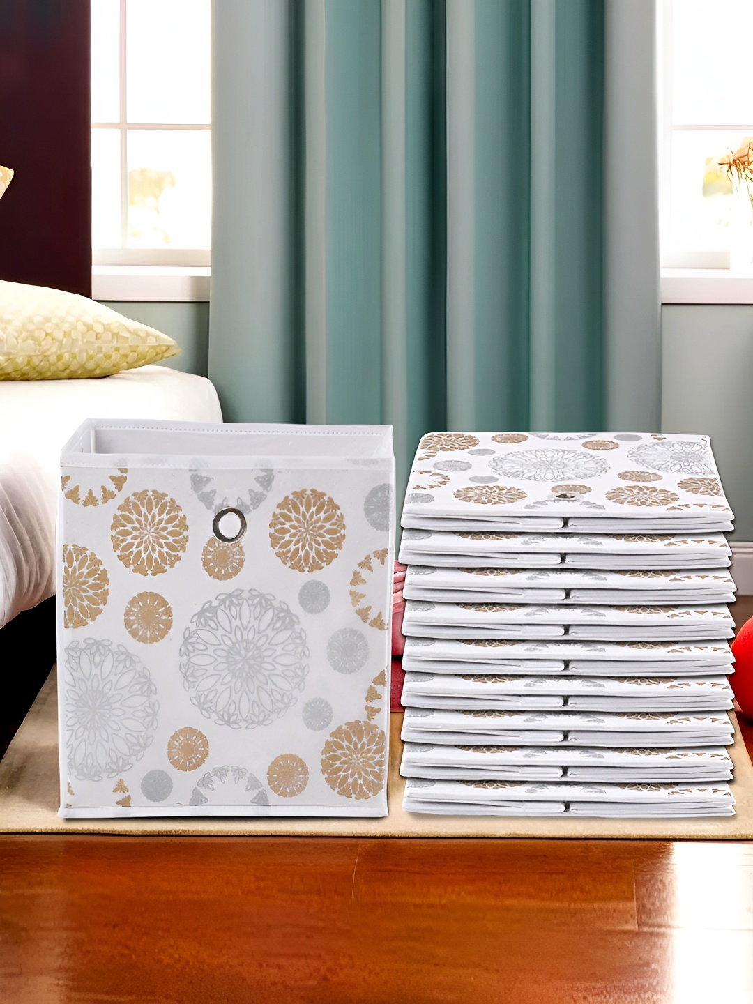 Kuber Industries White & Gold Toned 10 Pieces Printed Foldable Multi-Utility Organisers
Kuber Industries White & Gold Toned 10 Pieces Printed Foldable Multi-Utility Organisers