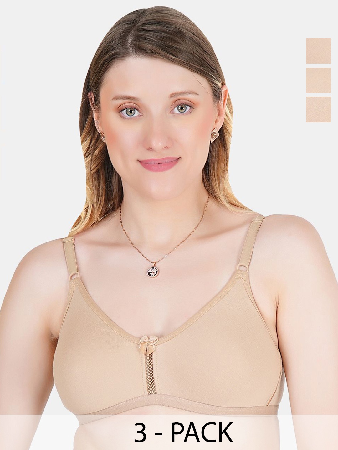 Tweens Pack of 3 Full Coverage Non Padded Cotton T-shirt Bras With All Day Comfort, Beige
Tweens Pack of 3 Full Coverage Non Padded Cotton T-shirt Bras With All Day Comfort, Beige