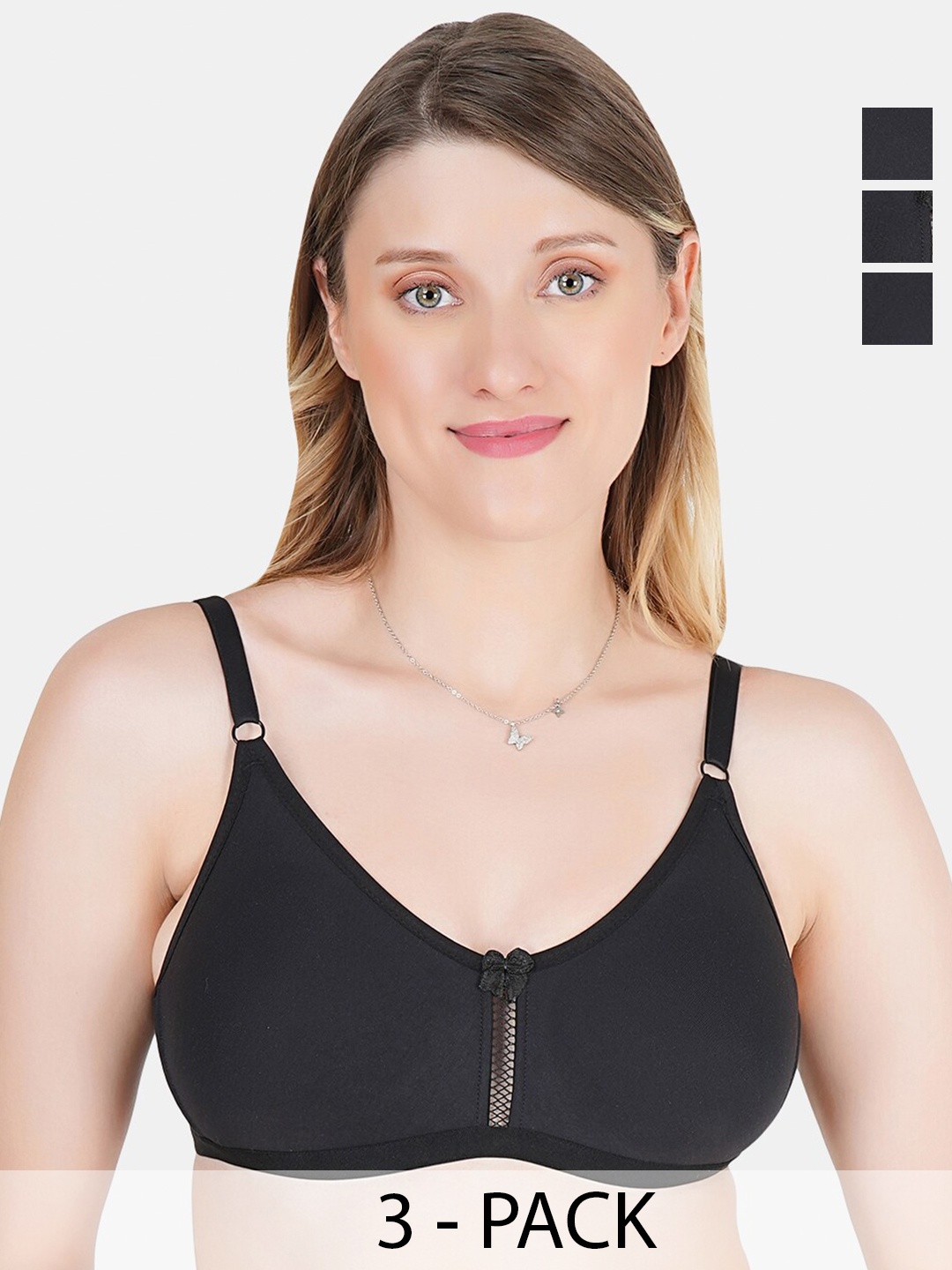 Tweens Pack of 3 Full Coverage Non Padded Cotton T-shirt Bras With All Day Comfort, Black
Tweens Pack of 3 Full Coverage Non Padded Cotton T-shirt Bras With All Day Comfort, Black