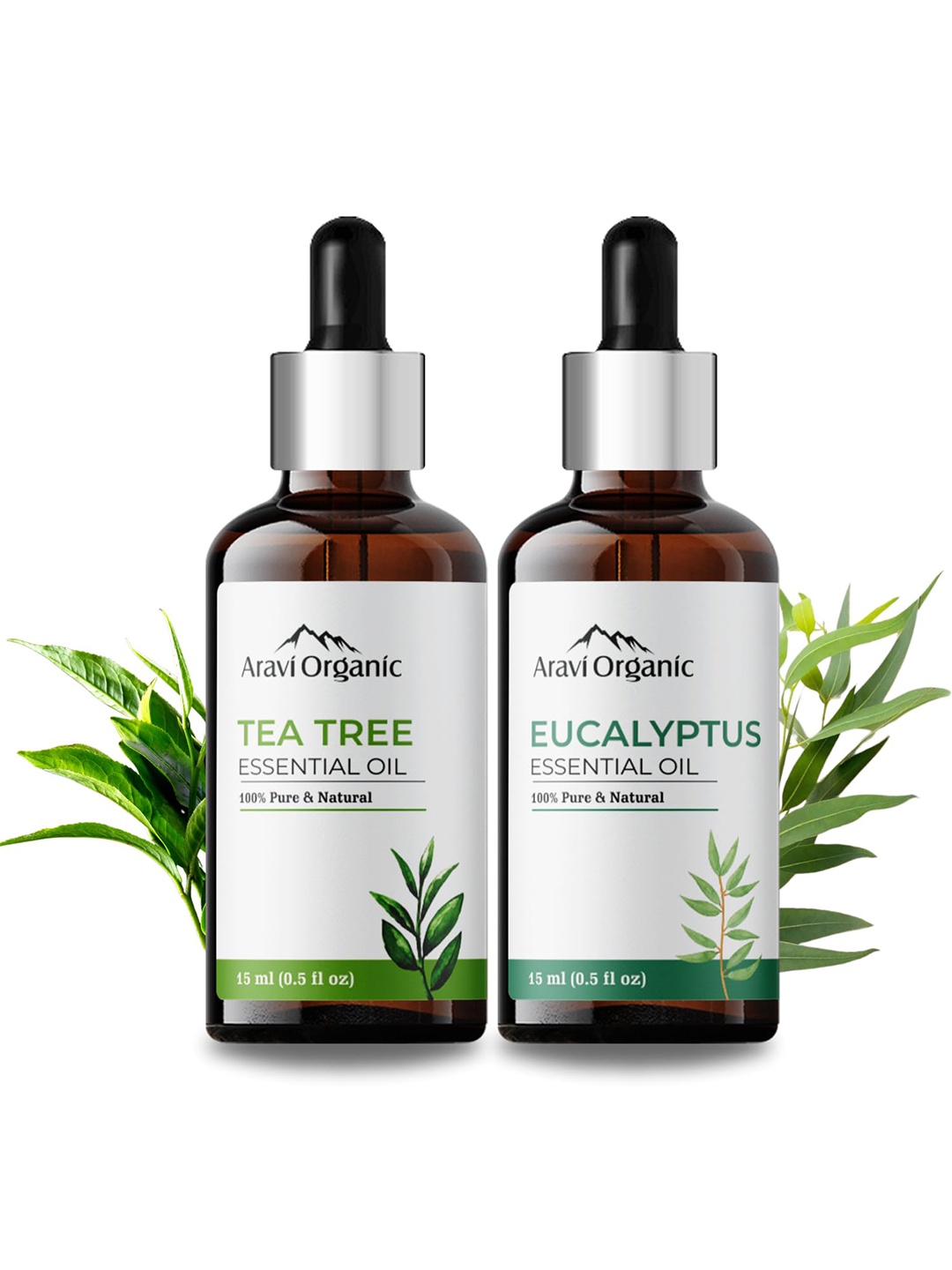 Aravi Organic Set of 100% Pure Tea Tree & Eucalyptus Essential Oil for Hair & Skin Care, White
Aravi Organic Set of 100% Pure Tea Tree & Eucalyptus Essential Oil for Hair & Skin Care, White