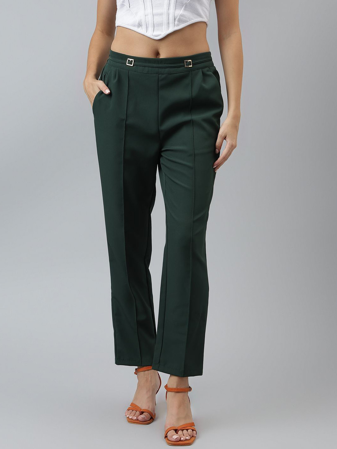 Latin Quarters Women High-Rise Trousers, Green
Latin Quarters Women High-Rise Trousers, Green