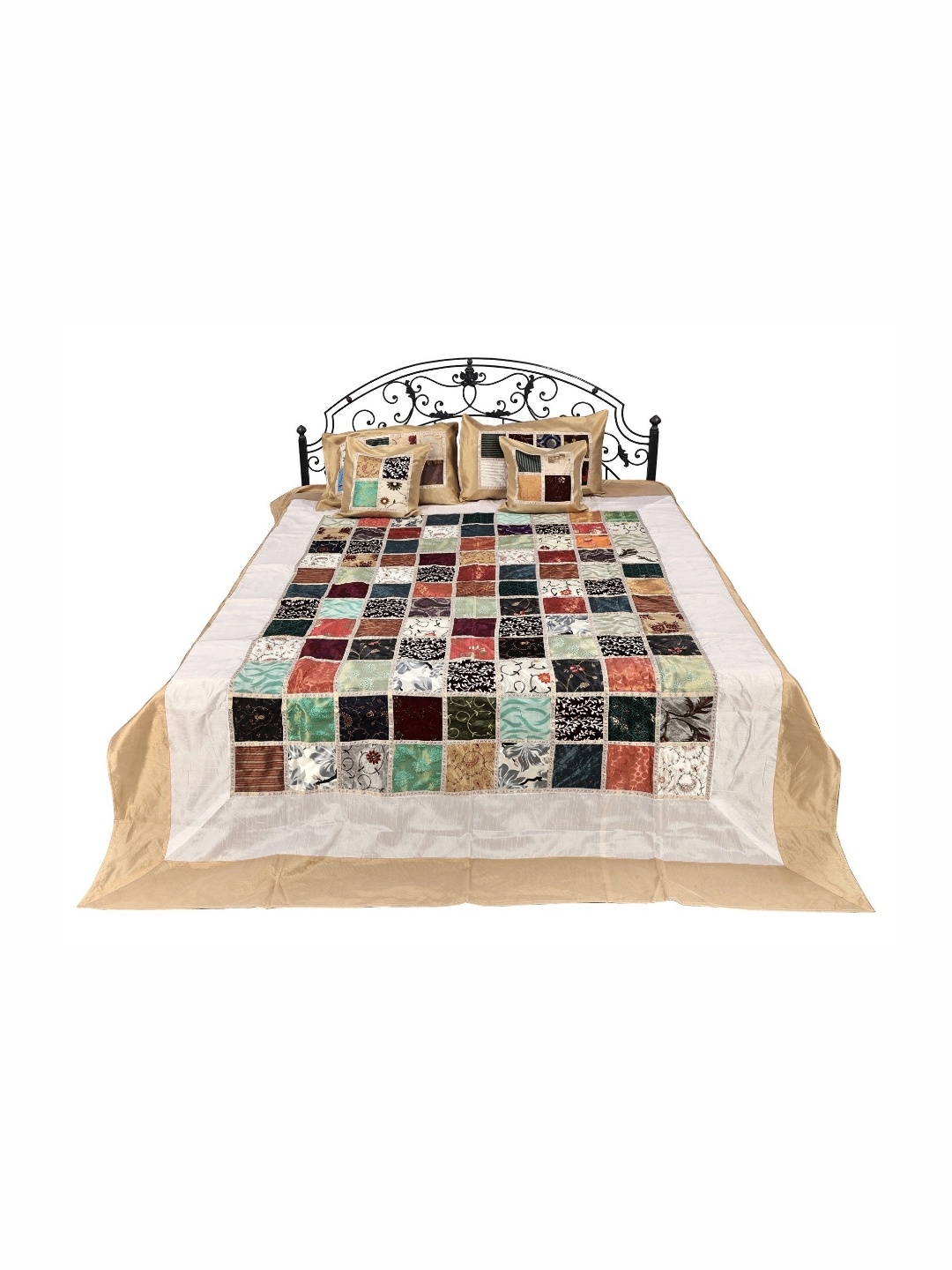 Exotic India Gold-Toned & Green Ethnic Motifs 300 TC King Bedsheet with 2 Pillow Covers
Exotic India Gold-Toned & Green Ethnic Motifs 300 TC King Bedsheet with 2 Pillow Covers