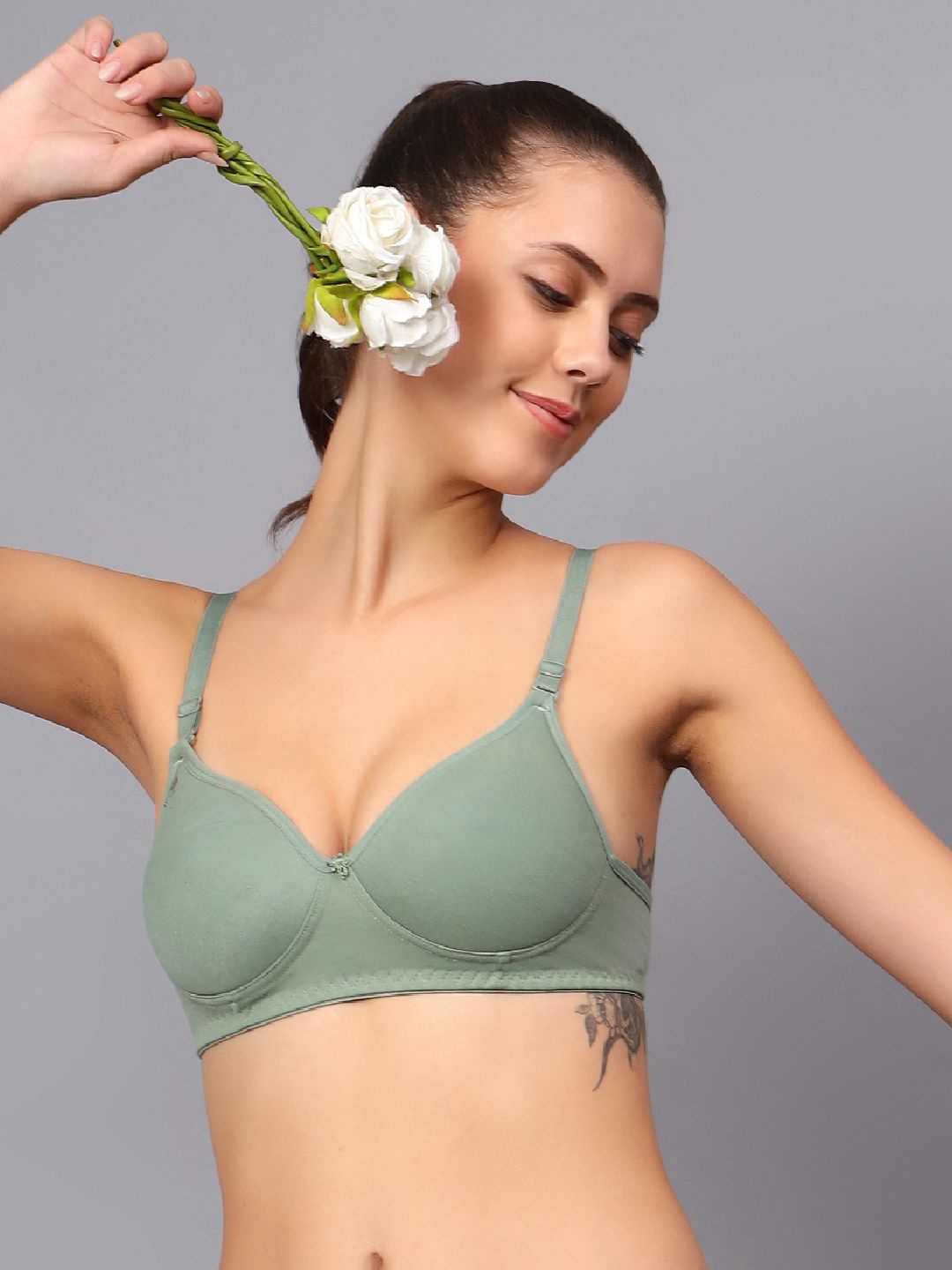JJAAGG T Medium Coverage Lightly Padded Everyday Bra With All Day Comfort, Green
JJAAGG T Medium Coverage Lightly Padded Everyday Bra With All Day Comfort, Green