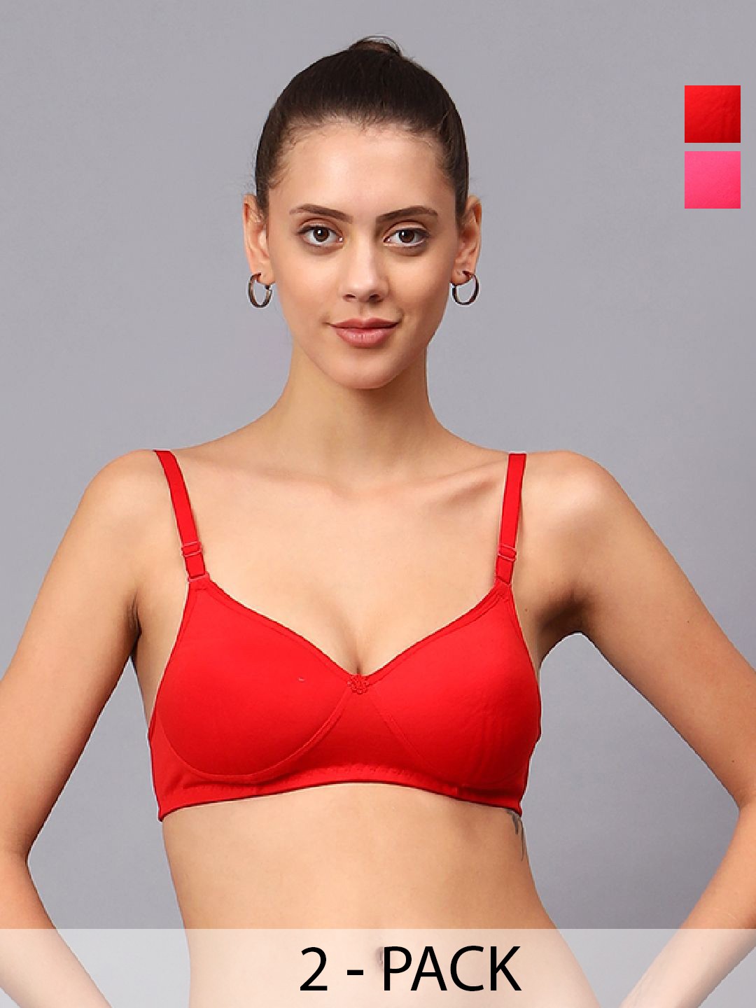JJAAGG T Pack of 2 Medium Coverage Lightly Padded Everyday Bra with All Day Comfort, Red
JJAAGG T Pack of 2 Medium Coverage Lightly Padded Everyday Bra with All Day Comfort, Red