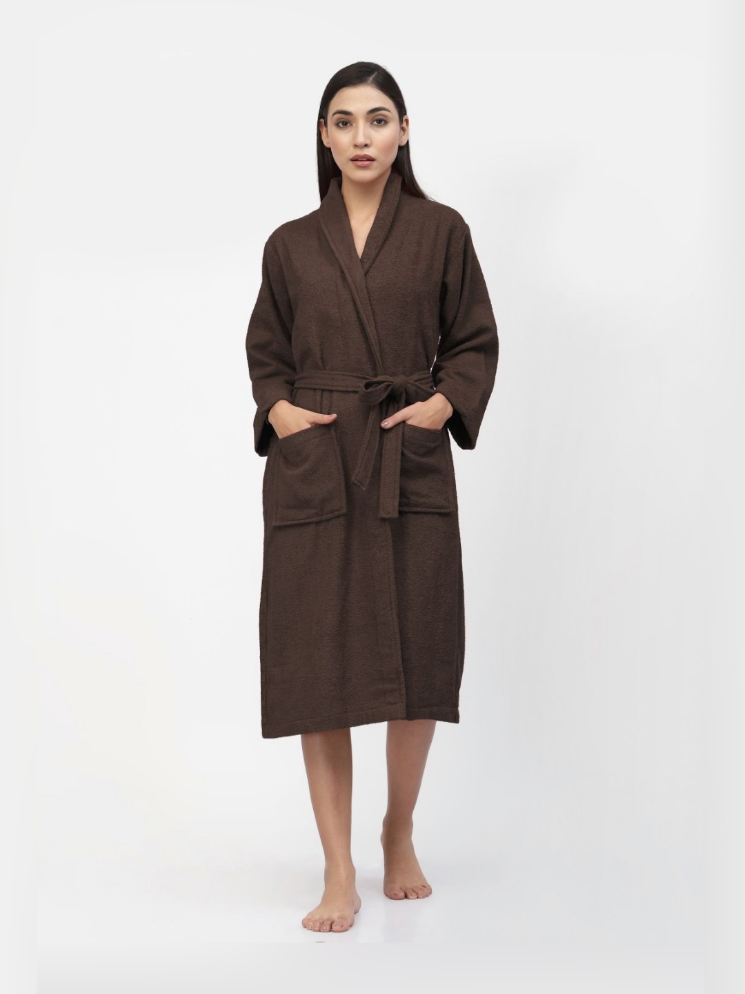 FABINALIV Women Solid Pure Cotton Bath Robe with Belt and 2 Front Pockets, Coffee brown
FABINALIV Women Solid Pure Cotton Bath Robe with Belt and 2 Front Pockets, Coffee brown