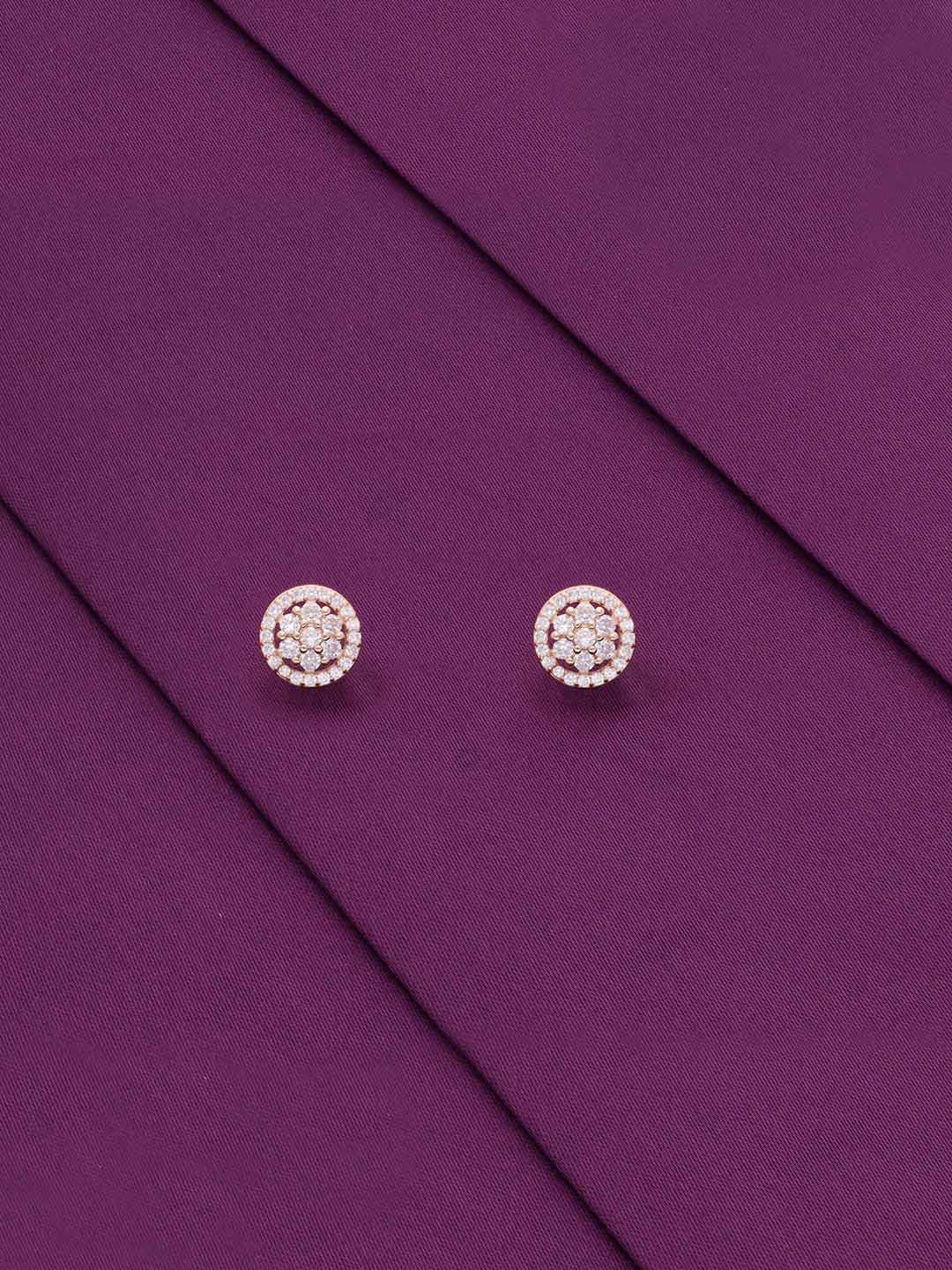 KAI JEWEL 92.5 Sterling Silver Rose Gold-Plated Cubic Zirconia Circular Stud Earrings
KAI JEWEL 92.5 Sterling Silver Rose Gold-Plated Cubic Zirconia Circular Stud Earrings