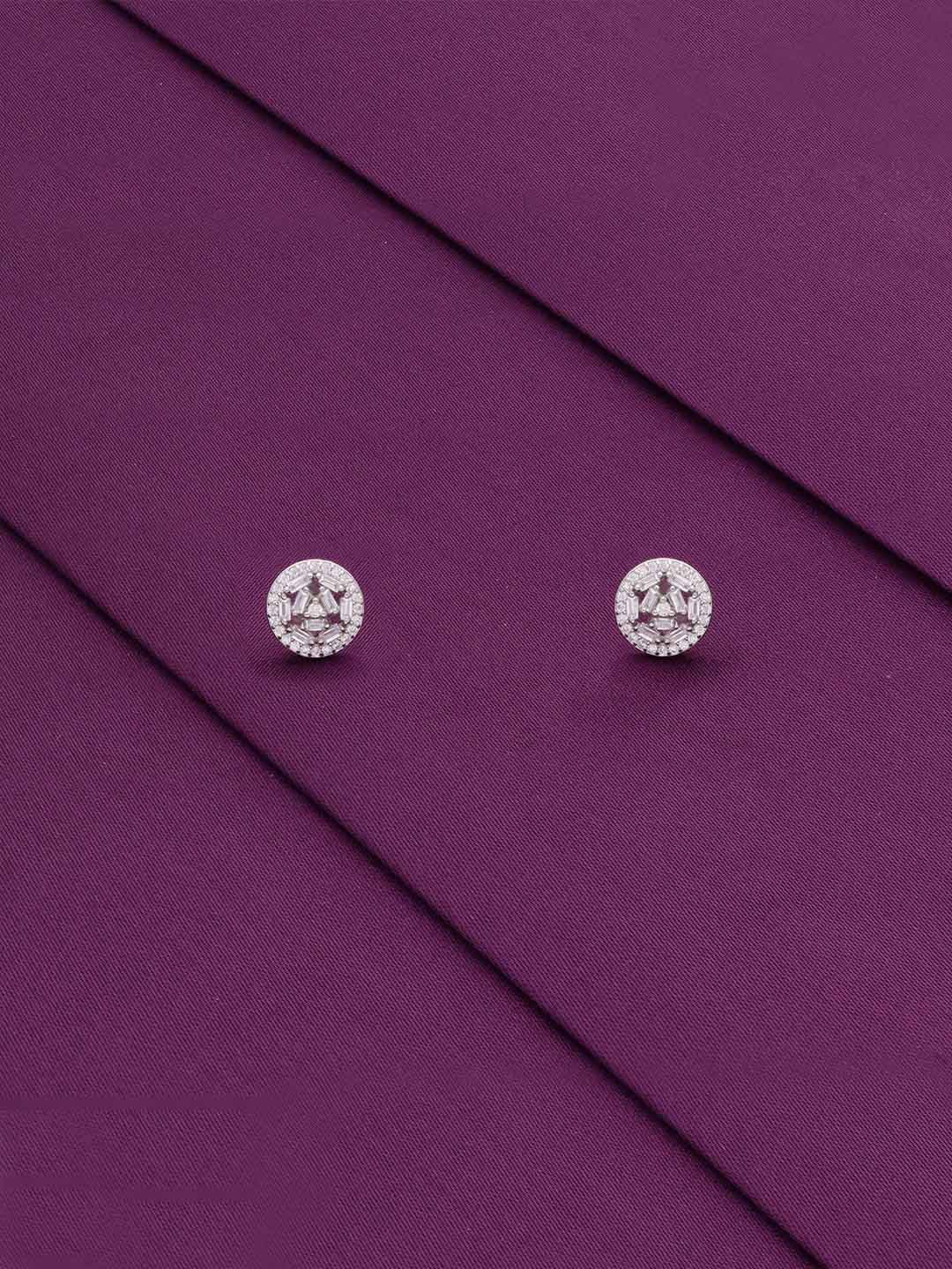 KAI JEWEL Rhodium-Plated 925 Sterling Silver CZ Stone Studded Circular Studs Earrings
KAI JEWEL Rhodium-Plated 925 Sterling Silver CZ Stone Studded Circular Studs Earrings