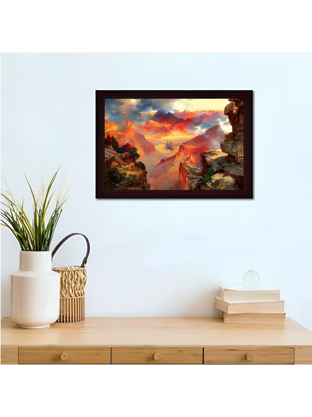 Tamatina Brown & Orange Framed Canvas Wall Art