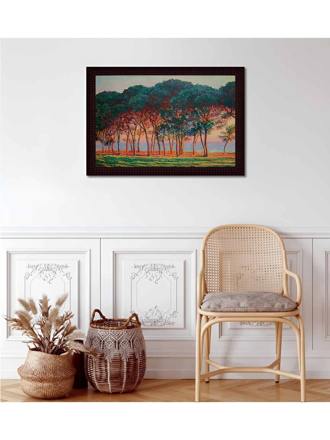 Tamatina Brown & Green Framed Floral and Botanical Canvas Wall Art