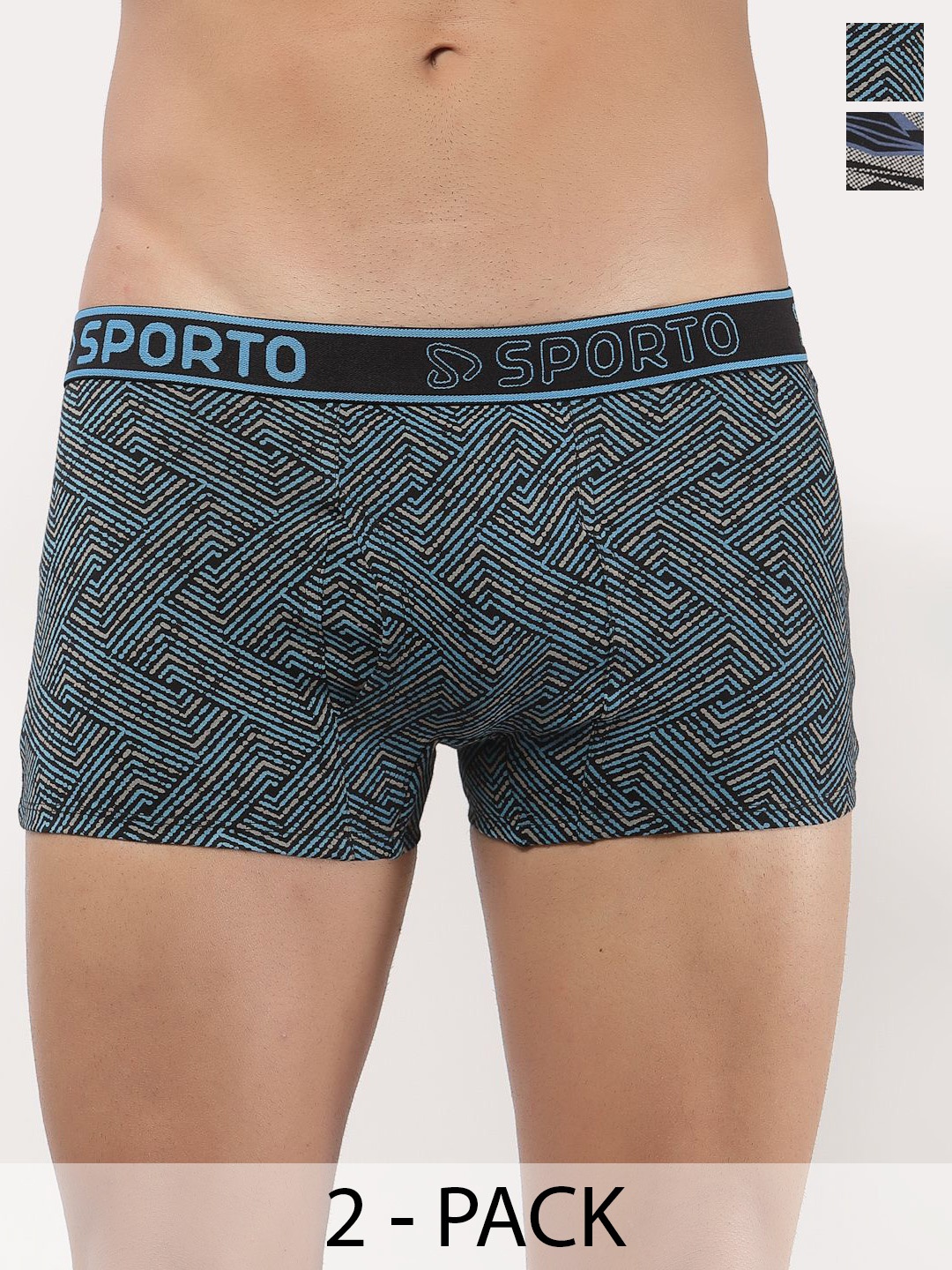 SPORTO Pack Of 2 Printed Pure Cotton Breathability Trunks SP-TR-M1021-CH-NY-S-2P, Blue
SPORTO Pack Of 2 Printed Pure Cotton Breathability Trunks SP-TR-M1021-CH-NY-S-2P, Blue