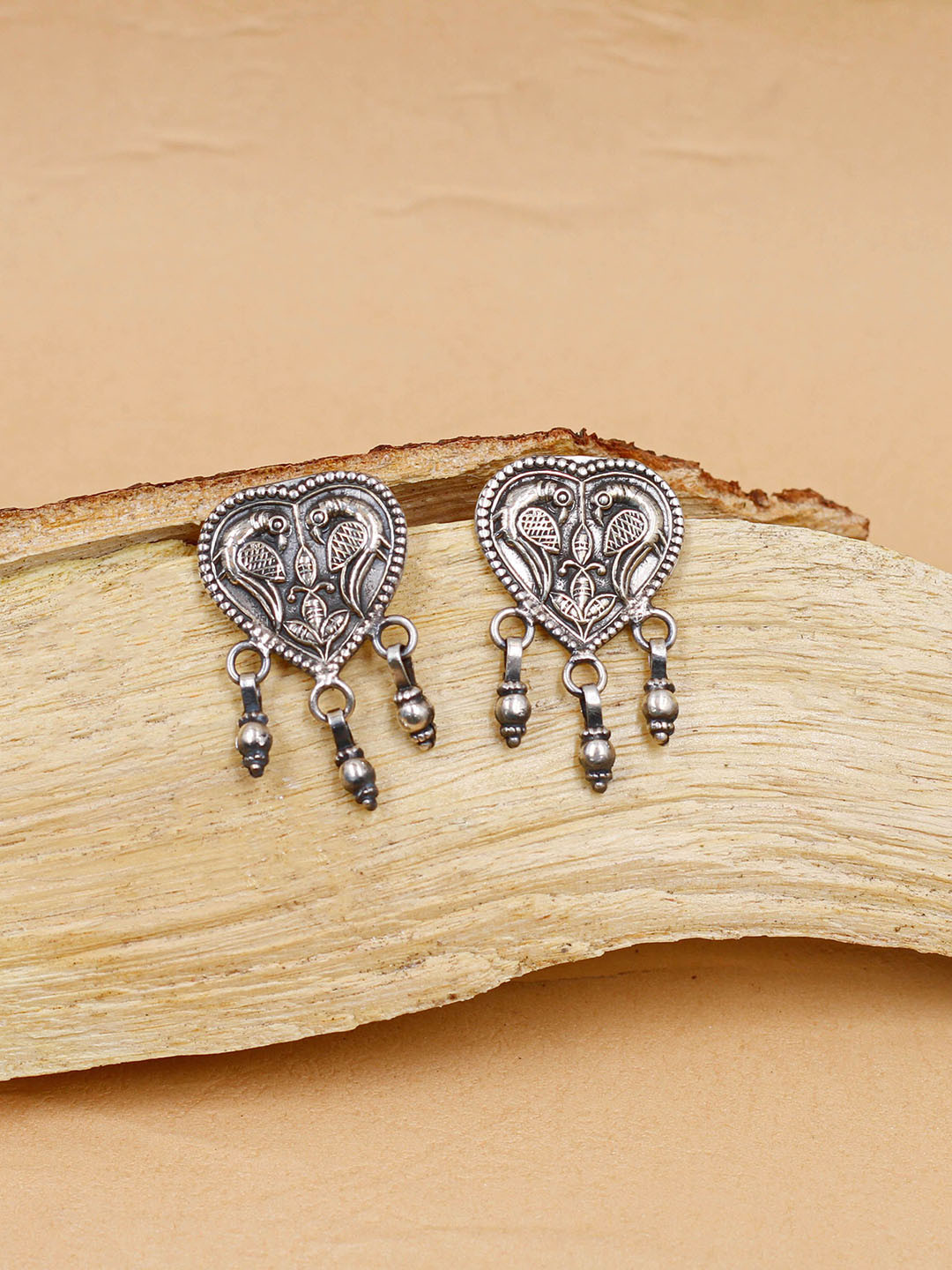 SANGEETA BOOCHRA Heart Shaped Drop Earrings, Silver 
SANGEETA BOOCHRA Heart Shaped Drop Earrings, Silver