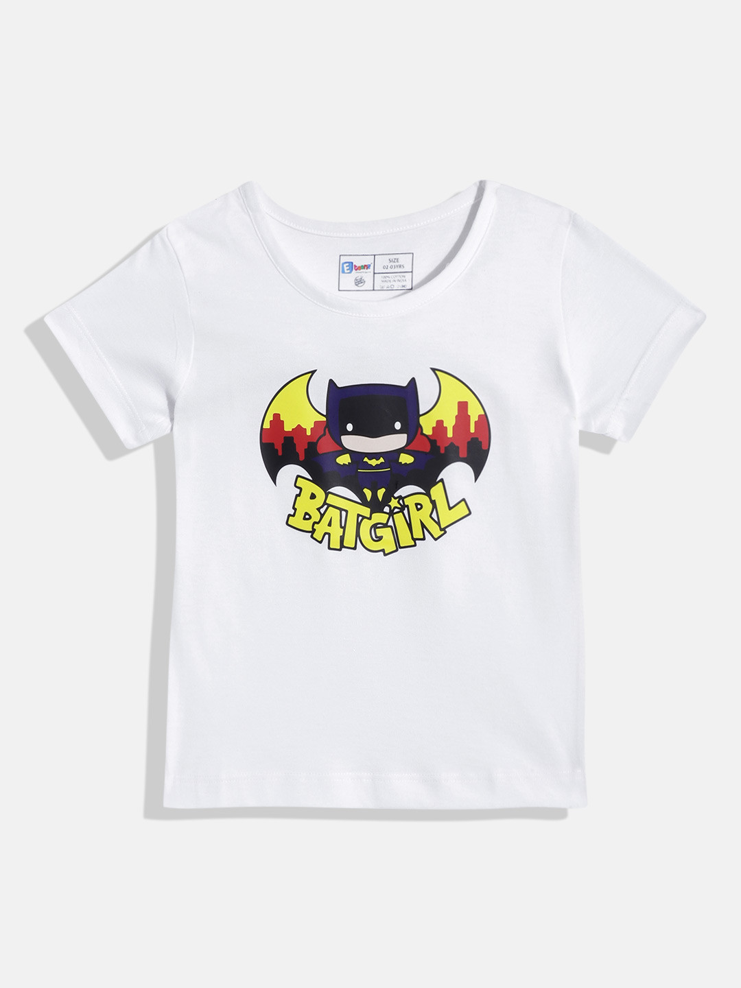 Eteenz Girls Batgirl Printed Pure Cotton T-shirt, White 
Eteenz Girls Batgirl Printed Pure Cotton T-shirt, White