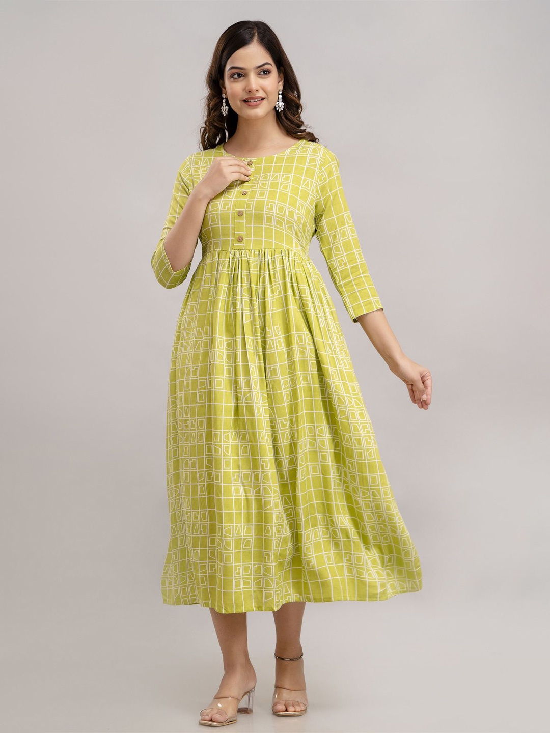 SHOOLIN Women Ethnic Motifs Print with Pom-Pom Detail Fit & Flare Midi Dress, Mustard
SHOOLIN Women Ethnic Motifs Print with Pom-Pom Detail Fit & Flare Midi Dress, Mustard