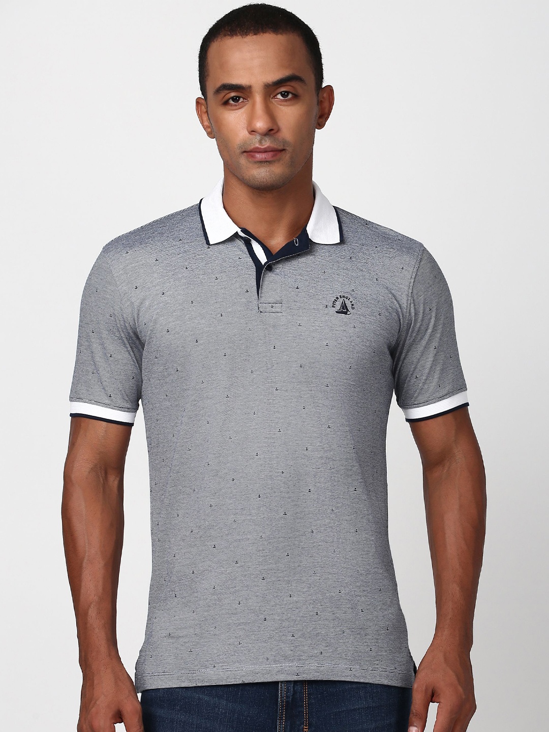 Peter England Casuals Men Polo Collar Conversational Printed Pure Cotton T-shirt, Grey
Peter England Casuals Men Polo Collar Conversational Printed Pure Cotton T-shirt, Grey