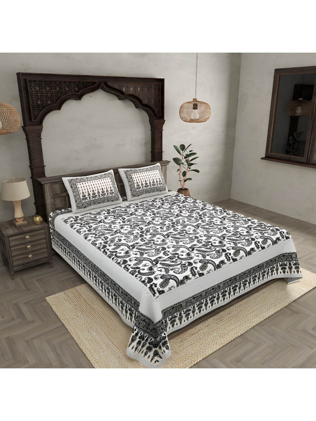 BED-SHEET.COM Grey & White Floral 250 TC Pure Cotton King Bedsheet With 2 Pillow Covers
BED-SHEET.COM Grey & White Floral 250 TC Pure Cotton King Bedsheet With 2 Pillow Covers