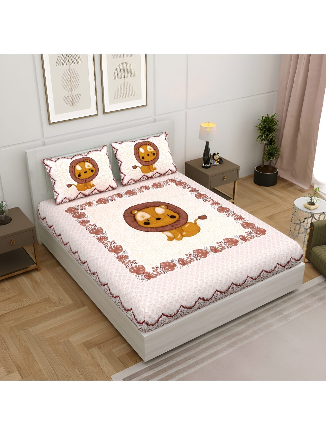 BED-SHEET.COM Kids Pink & White Printed Cotton 250 TC King Bedsheet With 2 Pillow Covers
BED-SHEET.COM Kids Pink & White Printed Cotton 250 TC King Bedsheet With 2 Pillow Covers