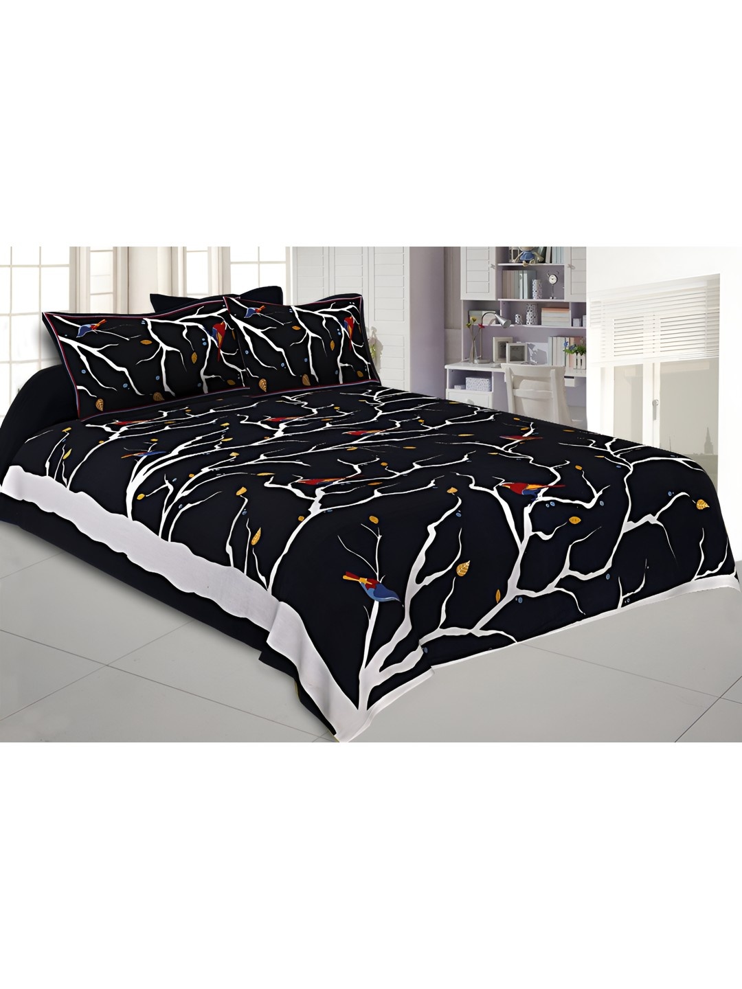 BED-SHEET.COM Black Ethnic Motifs 144 TC Pure Cotton King Bedsheet With 2 Pillow Covers
BED-SHEET.COM Black Ethnic Motifs 144 TC Pure Cotton King Bedsheet With 2 Pillow Covers