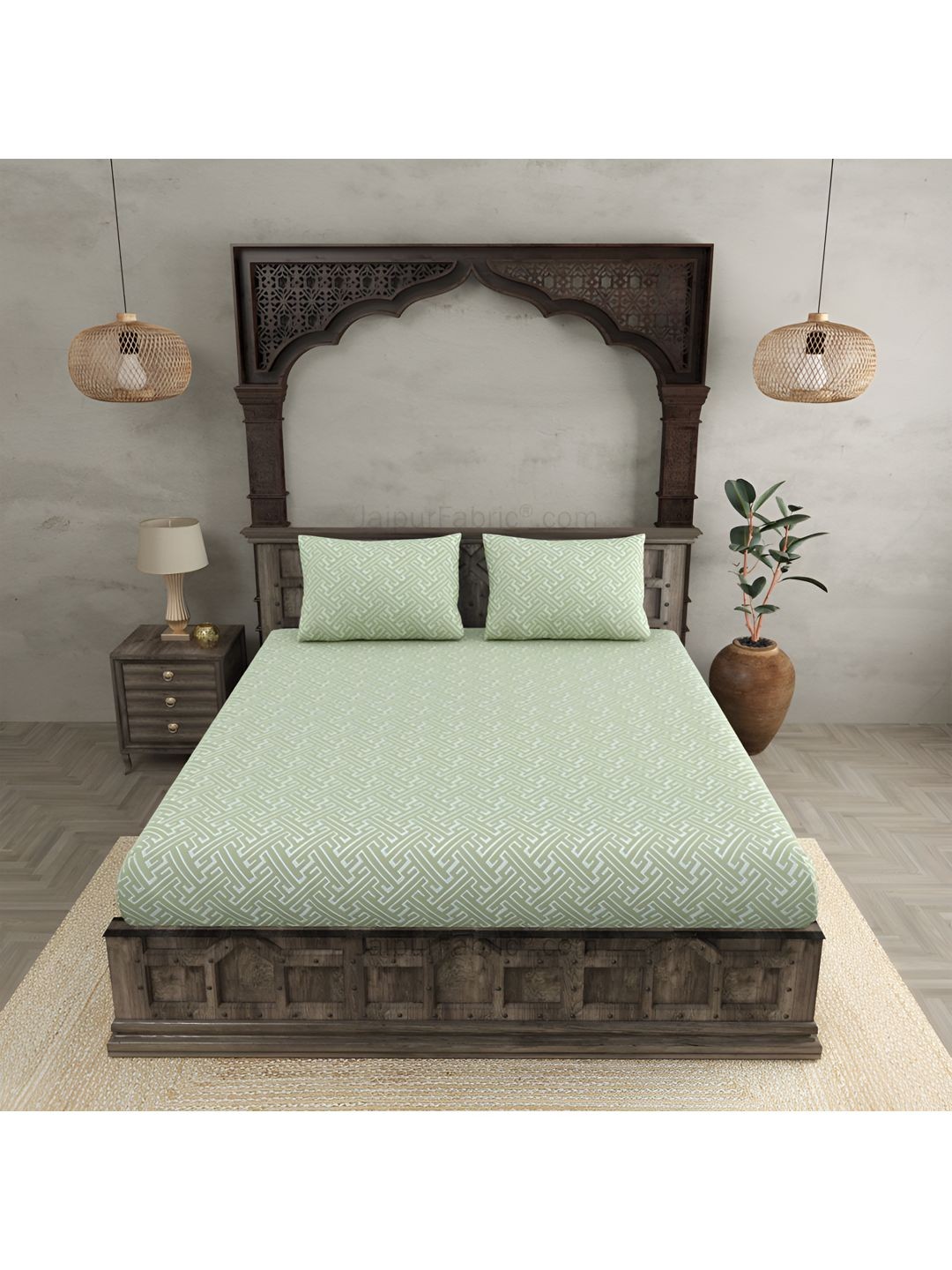BED-SHEET.COM Green & White Geometric 280 TC Pure King Bedsheet With 2 Pillow Covers
BED-SHEET.COM Green & White Geometric 280 TC Pure King Bedsheet With 2 Pillow Covers