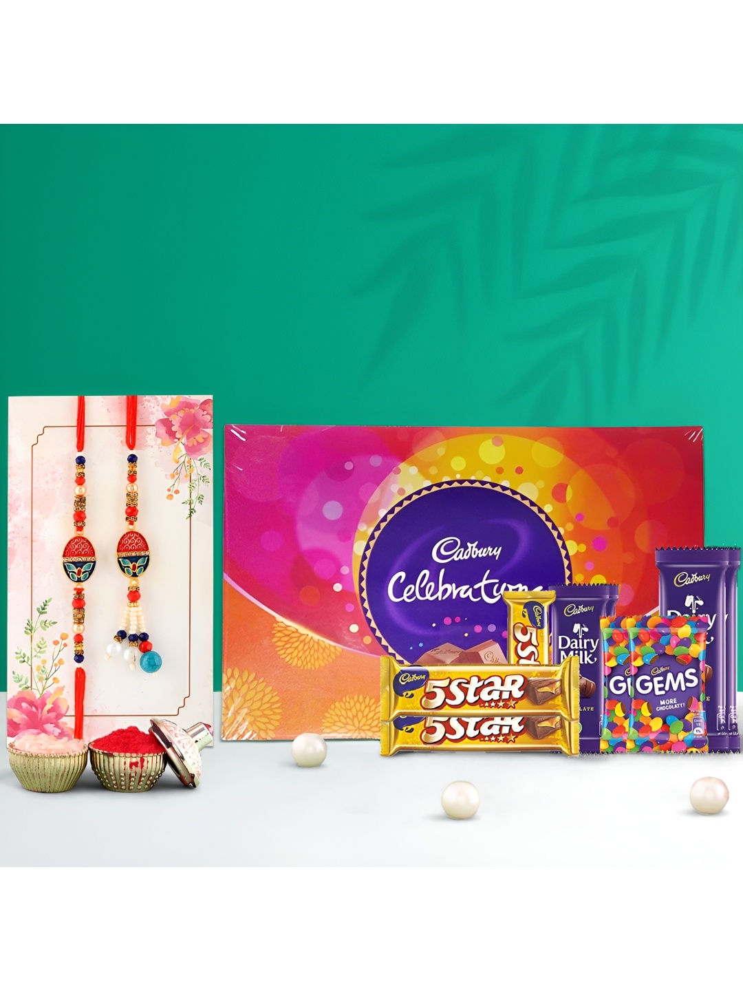 Ascension Set Of 2 Bhaiya Bhabhi Rakhis With Big Celebration Pack With Rholi Chawal, White
Ascension Set Of 2 Bhaiya Bhabhi Rakhis With Big Celebration Pack With Rholi Chawal, White