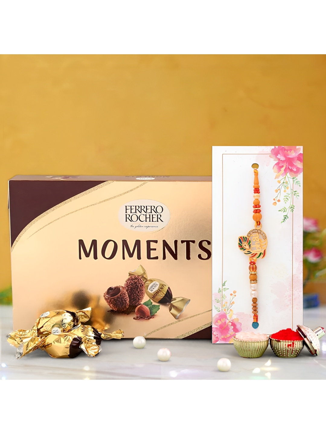 Ascension Beaded & Stone Studded Rakhi With Ferrero Rocher Chocolates & Rholi Chawal, White
Ascension Beaded & Stone Studded Rakhi With Ferrero Rocher Chocolates & Rholi Chawal, White
