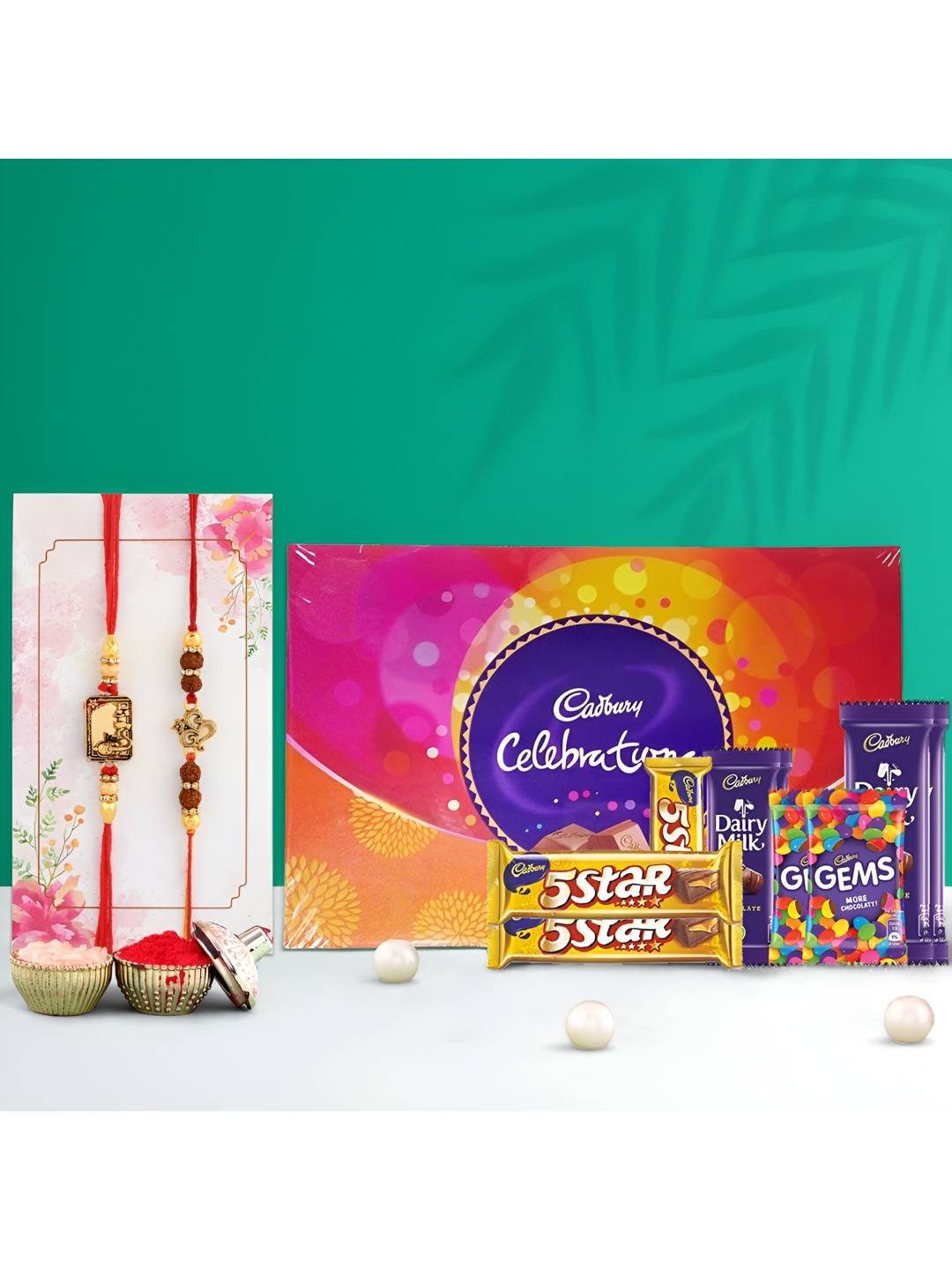 Ascension Set of 2 Beaded Rakhi With Chocolates & Greeting Card With Roli Chawal, Red
Ascension Set of 2 Beaded Rakhi With Chocolates & Greeting Card With Roli Chawal, Red