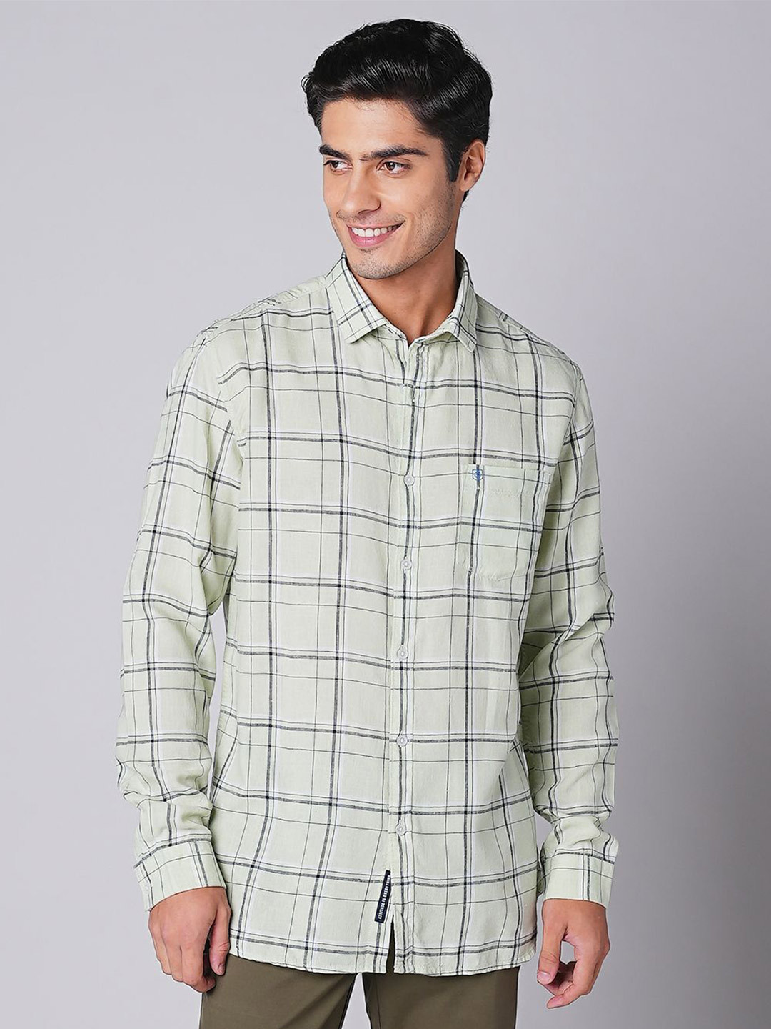 Oxemberg Men Spread Collar Slim Fit Checked Casual Shirt, Green
Oxemberg Men Spread Collar Slim Fit Checked Casual Shirt, Green