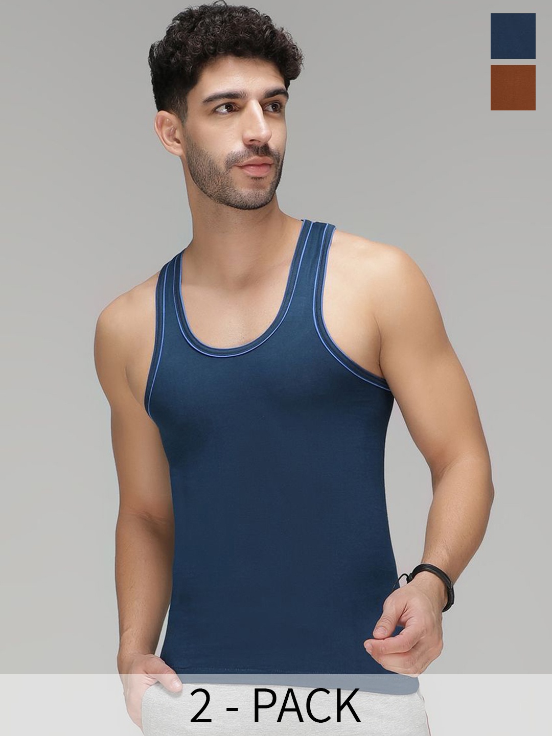 AMUL COMFY Pack of 2 Cotton Innerwear Vests AC-VE-CVESTDFRN-MULTI3-3XL-2PC-Multi, Navy blue
AMUL COMFY Pack of 2 Cotton Innerwear Vests AC-VE-CVESTDFRN-MULTI3-3XL-2PC-Multi, Navy blue