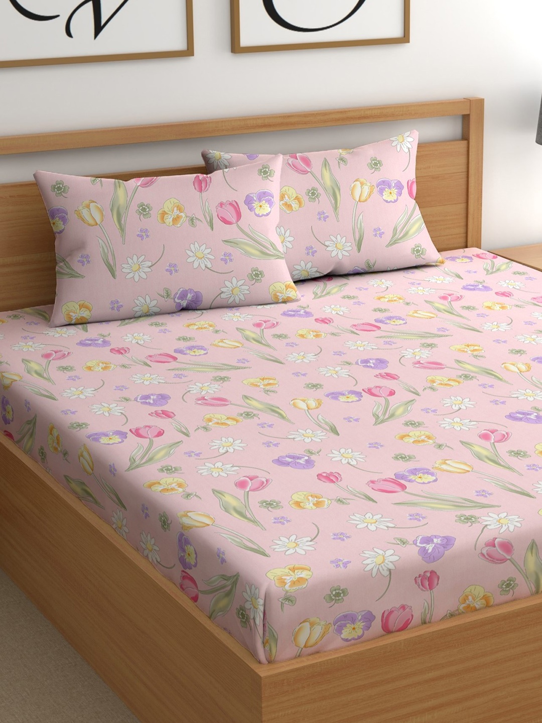CHHAVI INDIA Pink & Purple Floral 210 TC Microfiber King Bedsheet With 2 Pillow Covers
CHHAVI INDIA Pink & Purple Floral 210 TC Microfiber King Bedsheet With 2 Pillow Covers