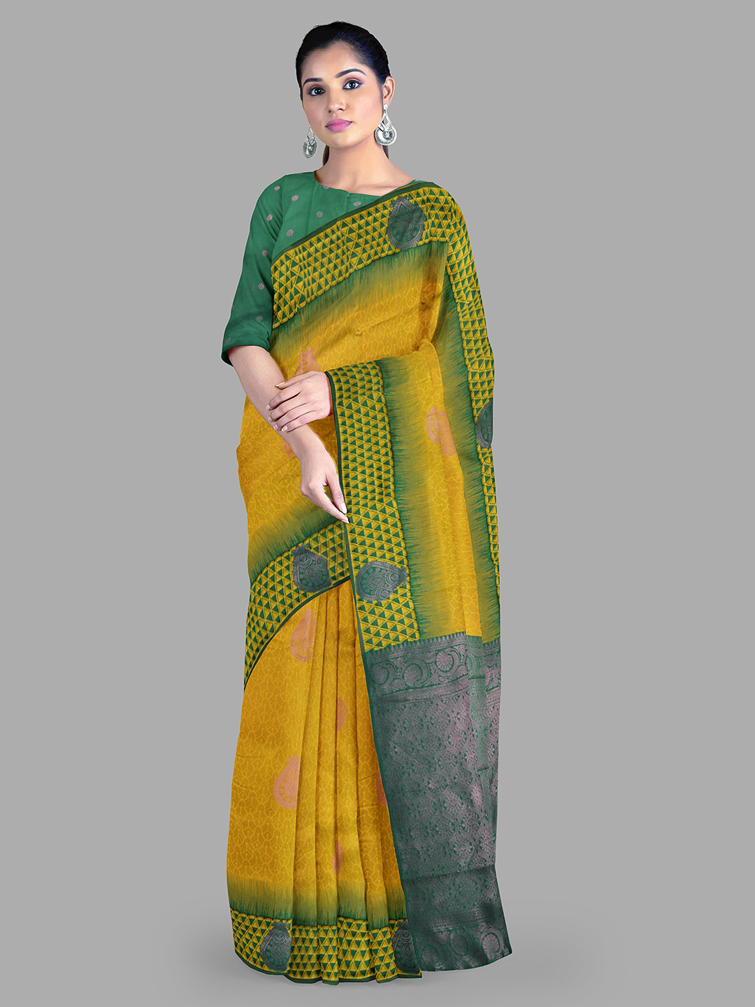 The Chennai Silks Woven Design Zari Kanjeevaram Saree, Yellow 
The Chennai Silks Woven Design Zari Kanjeevaram Saree, Yellow