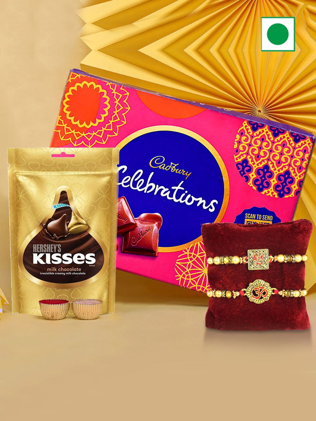 TIED RIBBONS Set of 2 Beaded Rakhi With Chocolates & Greeting Card With Roli Chawal, Red
TIED RIBBONS Set of 2 Beaded Rakhi With Chocolates & Greeting Card With Roli Chawal, Red