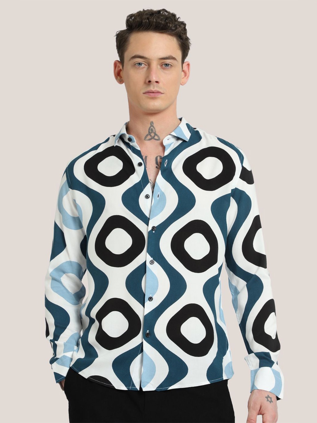 Banana Club Men Abstract Printed Spread Collar Classic Slim Fit Casual Shirt, White
Banana Club Men Abstract Printed Spread Collar Classic Slim Fit Casual Shirt, White