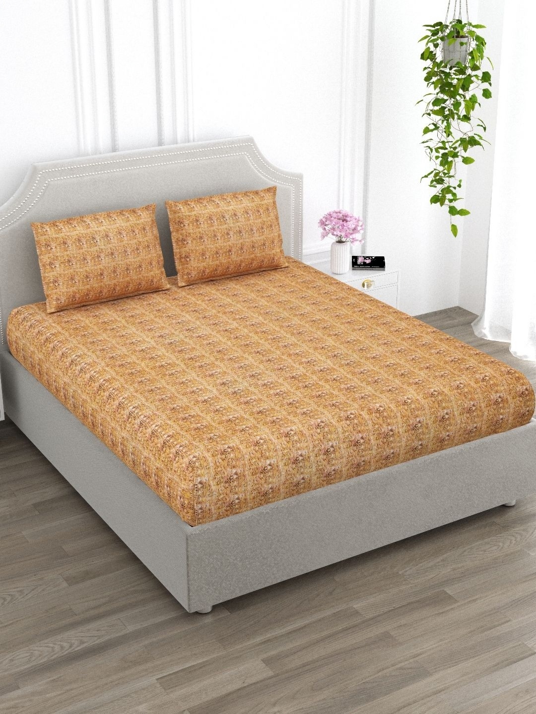 EverHOME Brown & Yellow Abstract Cotton 210 TC Super King Bedsheet with 2 Pillow Covers
EverHOME Brown & Yellow Abstract Cotton 210 TC Super King Bedsheet with 2 Pillow Covers