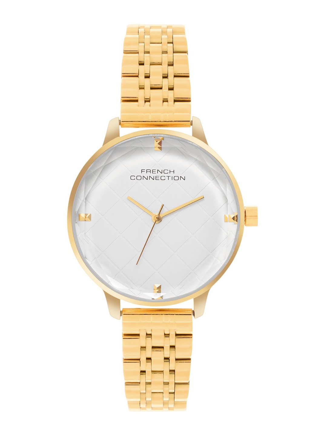 French Connection Women Embellished Dial & Stainless Steel Bracelet Style Straps Analogue Watch FCN0100GM, White
French Connection Women Embellished Dial & Stainless Steel Bracelet Style Straps Analogue Watch FCN0100GM, White